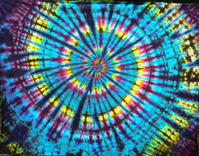 Ready to Ship Beautiful Spiral Tie Dye Tapestry 68in W X 54in H