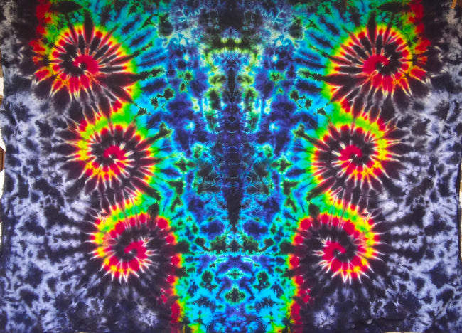 Ready to Ship Currents of Color Tie Dye Tapestry 58in W X 49in H