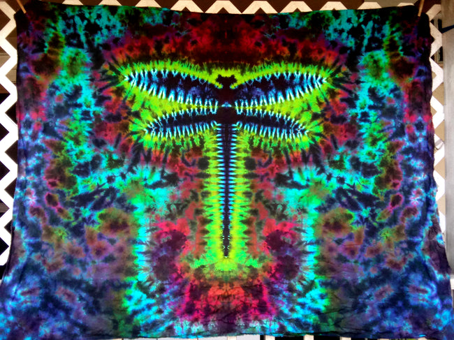 DragonFly Tie Dye Tapestry 68in W X 54in H