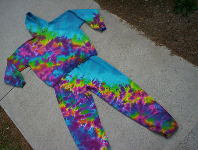 Tie Dye Sky Sweatpants and Hoodie Set