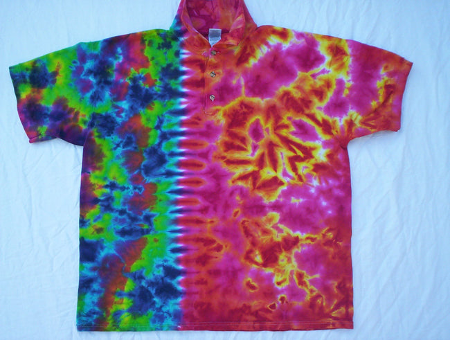 Summer Berry Tie Dye Polo Style Shirt