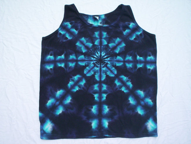 Deep Blue Kaleidoscope Tie Dye Tank available in Mens or Womens Sizes