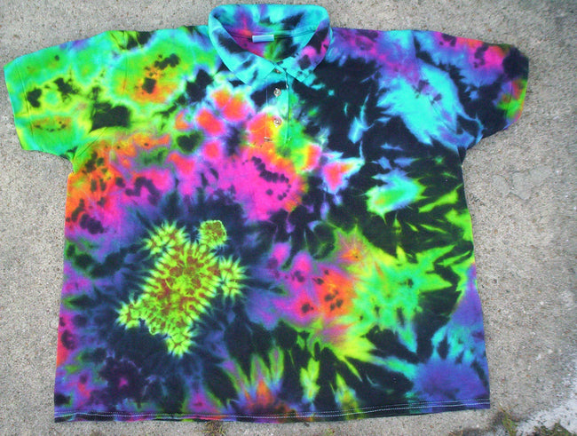 Turtle Tie Dye Polo Style Shirt