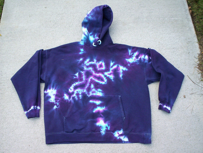 Purple Lightning Tie Dye Hoodie