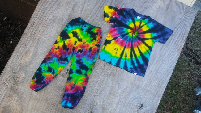 Rainbow Night Tie Dye Sweatpants and T Shirt Set