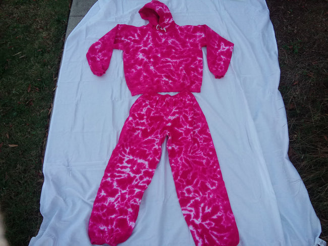 Pink Power Tie Dye Sweatpants and Hoodie Set