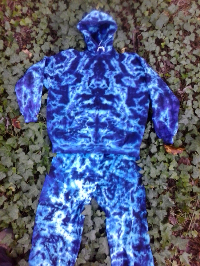 All Wrapped in Blue Tie Dye Sweatpants and Hoodie Set