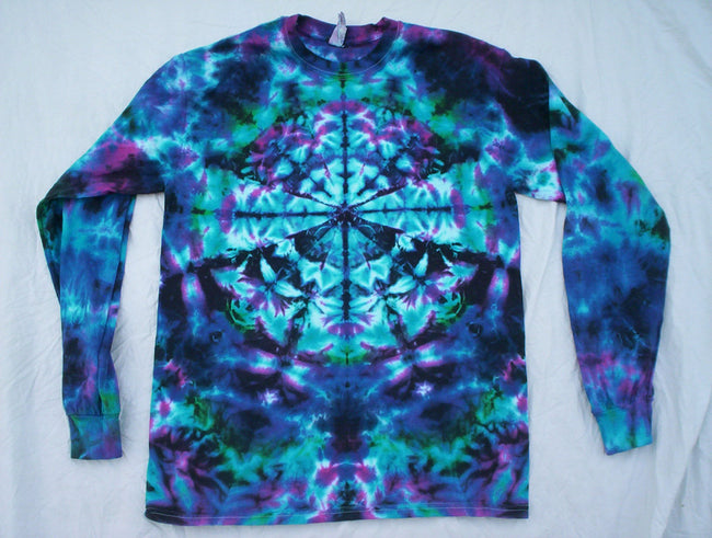 Aqua Night Kaleidoscope Tie Dye Long Sleeve