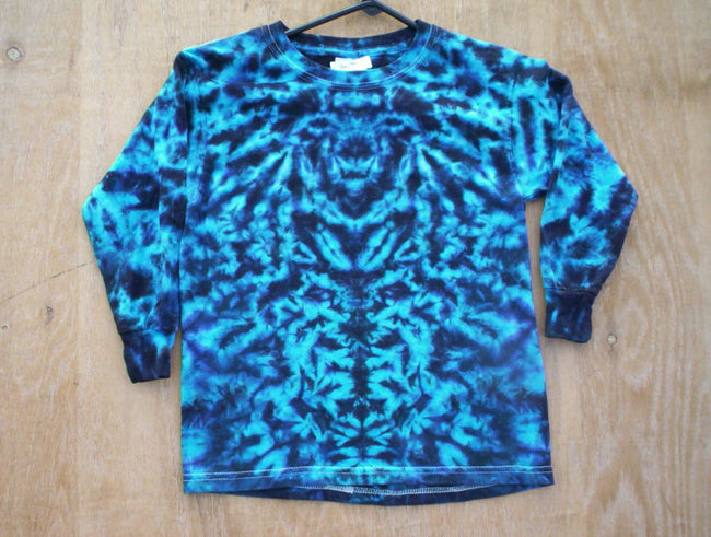 Electric Blue Youth Long Sleeve Tie Dye