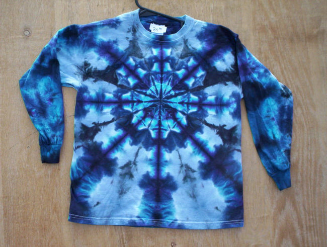 KaleidoBlue Youth Long Sleeve Tie Dye