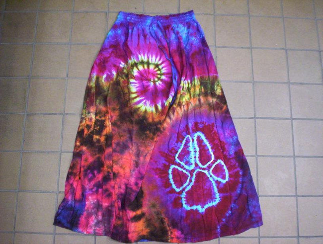 Dog Paw Rayon Tie Dye Skirt