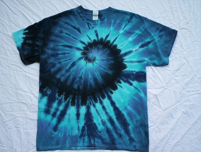 Youth Size Dark Blues Spiral Tie Dye
