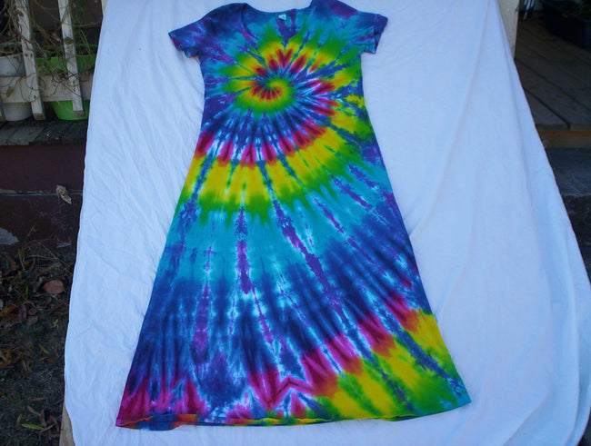 Spring Rainbow Tie Dye Dress