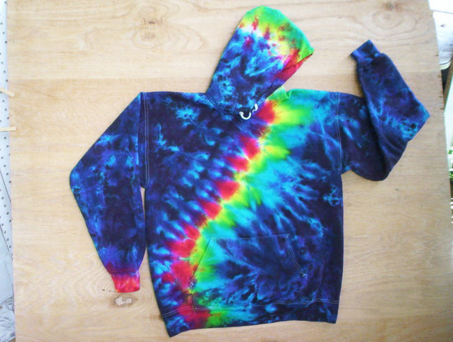 Rainbow Blue Tie Dye Hoodie