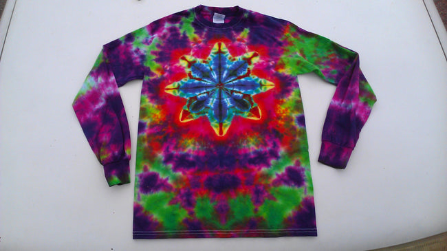 Rainbow Snowflake Youth Long Sleeve Tie Dye